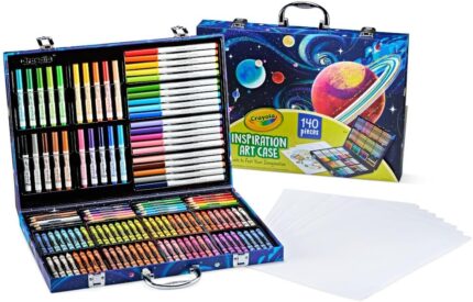 Crayola Inspiration Art Case Space Coloring Set (140pcs), Essential Easter Basket Stuffers, Art Kit for Kids, Crayons, Markers, Pencils, Easter Gifts for Kids, Ages 5+ [Amazon Exclusive]