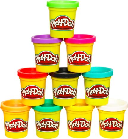 Play Doh Modeling Compound 10-Pack Case of Assorted Colors, Non-Toxic 2 oz. Cans, Back to School Gifts, Prizes, & Party Favors, Preschool Toys for Kids, Ages 2+ (Amazon Exclusive)