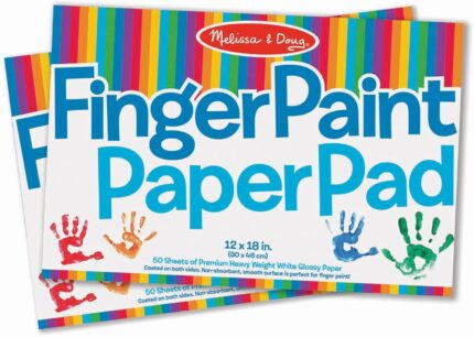 Melissa & Doug Finger Paint Paper Pad (12 x 18 inches) - 50 Sheets, 2-Pack - FSC Certified