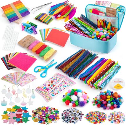 Sundaymot Arts and Crafts Supplies for Kids, 2000+Pcs DIY Craft Kits, Ages 6-10, Educational Preschool and Homeschooling Arts Programs, Children Craft Kits, Christmas Gifts for Boys and Girls.