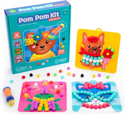 Educational Insights Pom Pom Kit - Arts and Crafts for Kids, Mess Free Crafting Supplies & Projects, Preschool Creativity, DIY Sensory Activity for Toddlers, Creative Gift, Girls and Boys Ages 5+