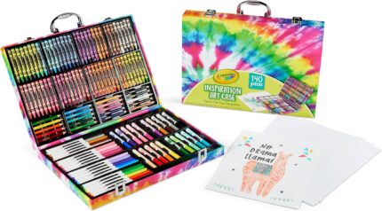 Crayola Inspiration Art Case Coloring Set - Tie-Dye (140ct), Essential Easter Basket Stuffers, Art Supplies Set For Kids, Travel Drawing Kit, Gift for Girls & Boys, Ages 5+ [Amazon Exclusive]